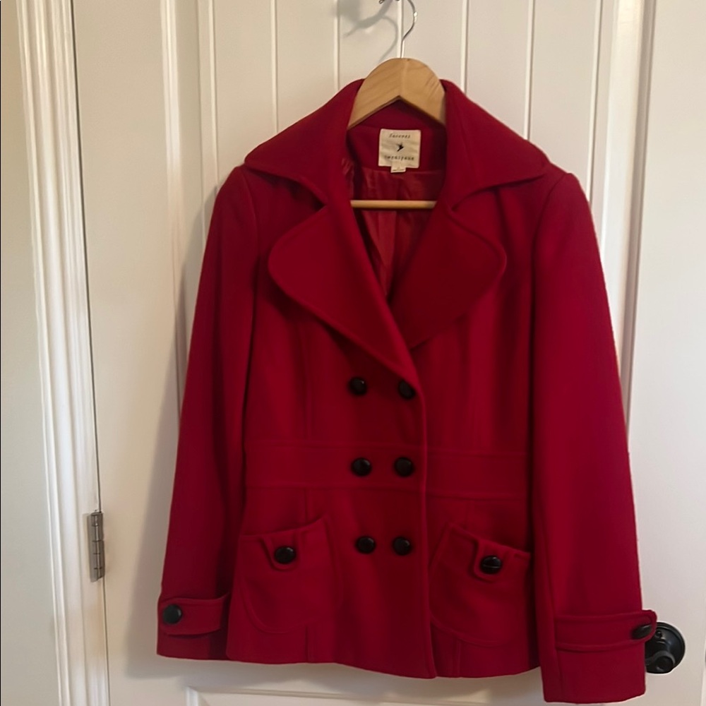 Charming Charlie Red Women's Peacoat